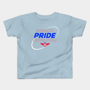 USA Soccer T Shirt, USWNT USMNT Passion Pride Patriotism Kids T-Shirt